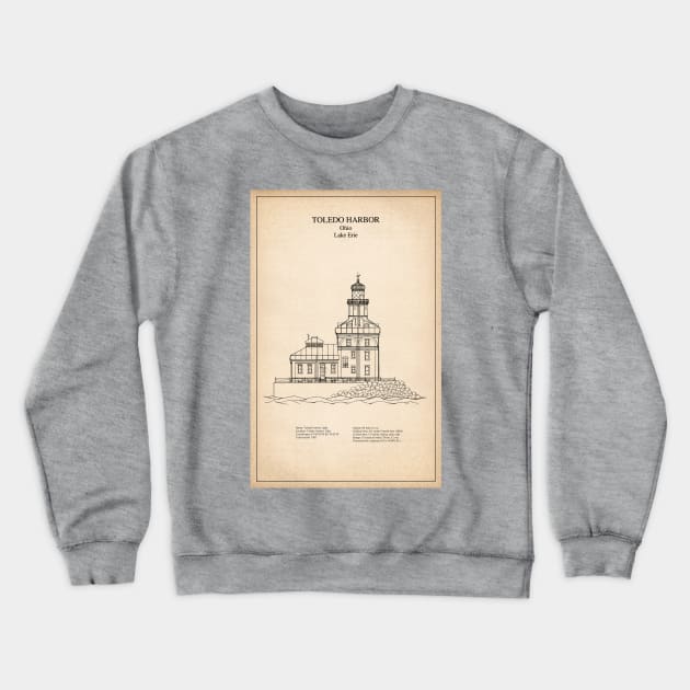 Toledo Harbor Lighthouse - Ohio - SD Crewneck Sweatshirt by SPJE Illustration Photography